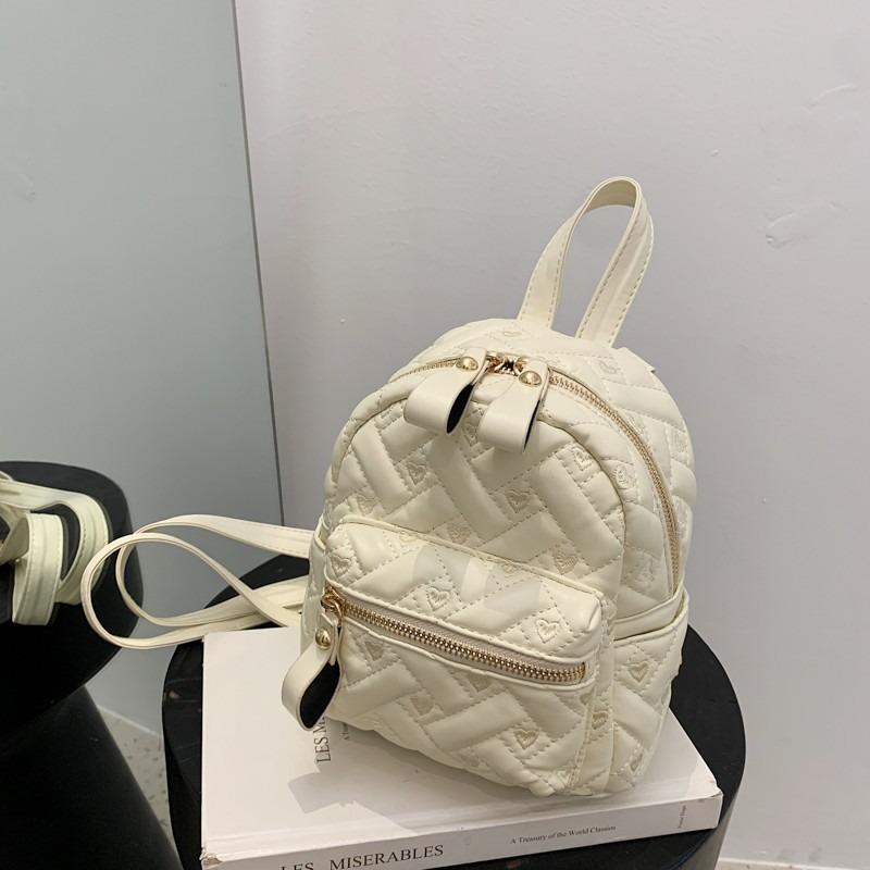 Backpack Women's Tide Rhombus Student School Bag Handbag Premium Textured Backpack