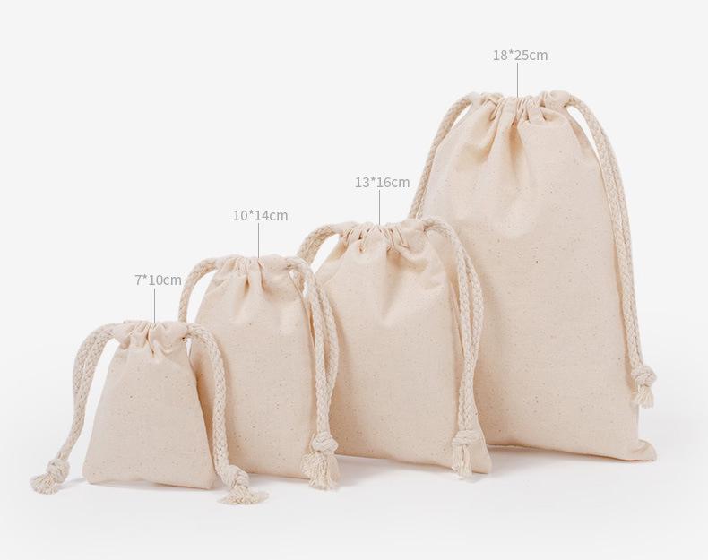 Cotton Drawstring Storage & Gift Bags - Customizable, Dustproof, Blank