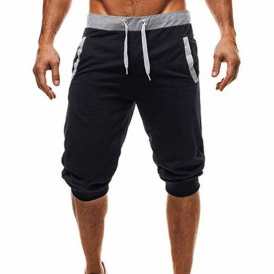 Men Summer Harem Pants Slacks Shorts Sport Sweatpants Drawstring Jogger Trousers