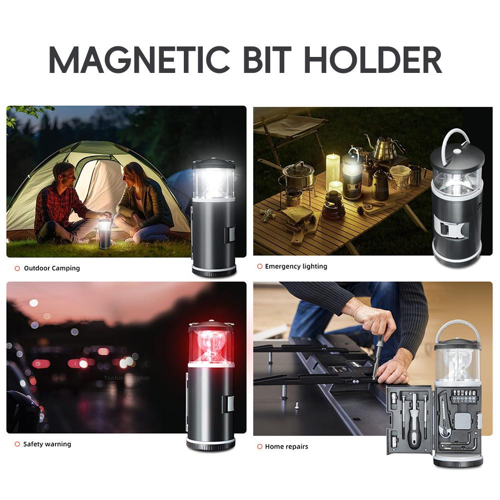 15-in-1 Multifunctional Camping Lamp Toolset Outdoor Portable LED Work Light Household Emergency Repair Hardware Tools