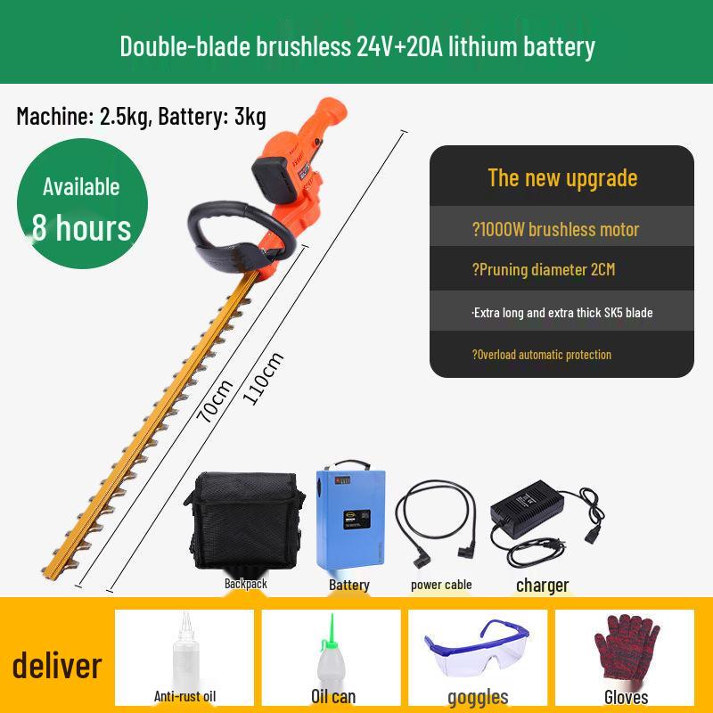 Cordless Lithium Battery Electric Hedge Trimmer Backpack - High Power Garden Pruning Machine for Tea Leaves, Tea Trees, and Branches