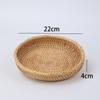 Multipurpose Rattan Storage Tray Round Wicker Basket Handwoven Storage Basket  Snack Presentation