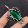 Green Fire Labradorite Pendant Copper Wire Wrapped Jewelry Handmade Pendant Copper Design Bull Face Shape Pendant Wire Wrap Gemstone Pendant