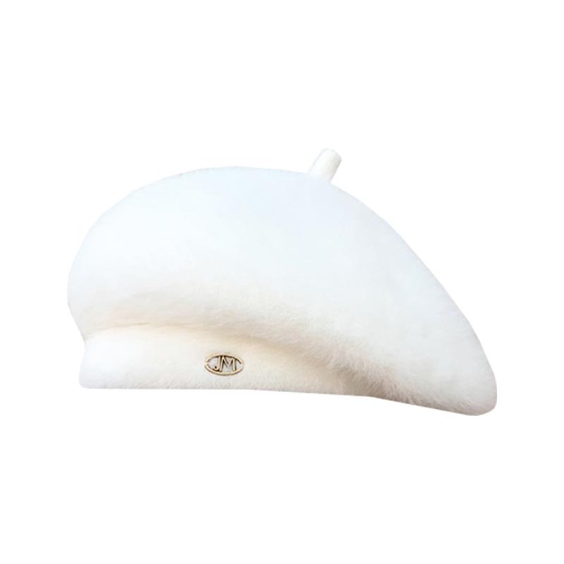 Autumn and Winter Korean New Rabbit Wool Hat Women's High End Temperament Versatile Painter Hat Cold Proof Face Small Beret Hat