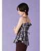 Check shirt peplum bustier LWFT255119NVYF