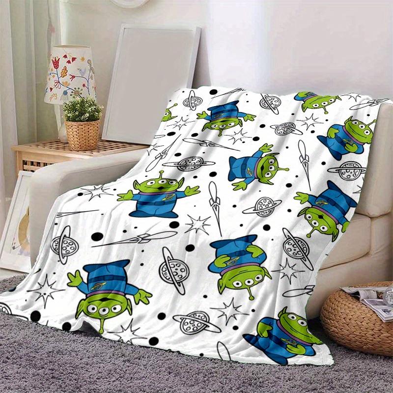1pc Space Adventure Alien Blanket - Seasonal, Home Decor, Throw, Quilt, Soft Flannel Throw Blanket - Versatile & Cozy for Bedroom, Living Ro 100x150cm