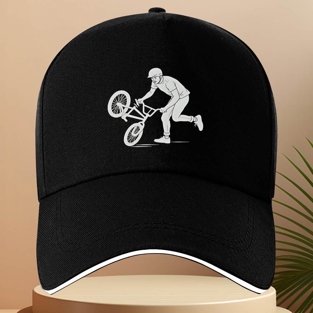 

Cycling Rider Sports Graphic Baseball Cap Polyester Adjustable Sporty Casual Hat For Adult Unisex One Size