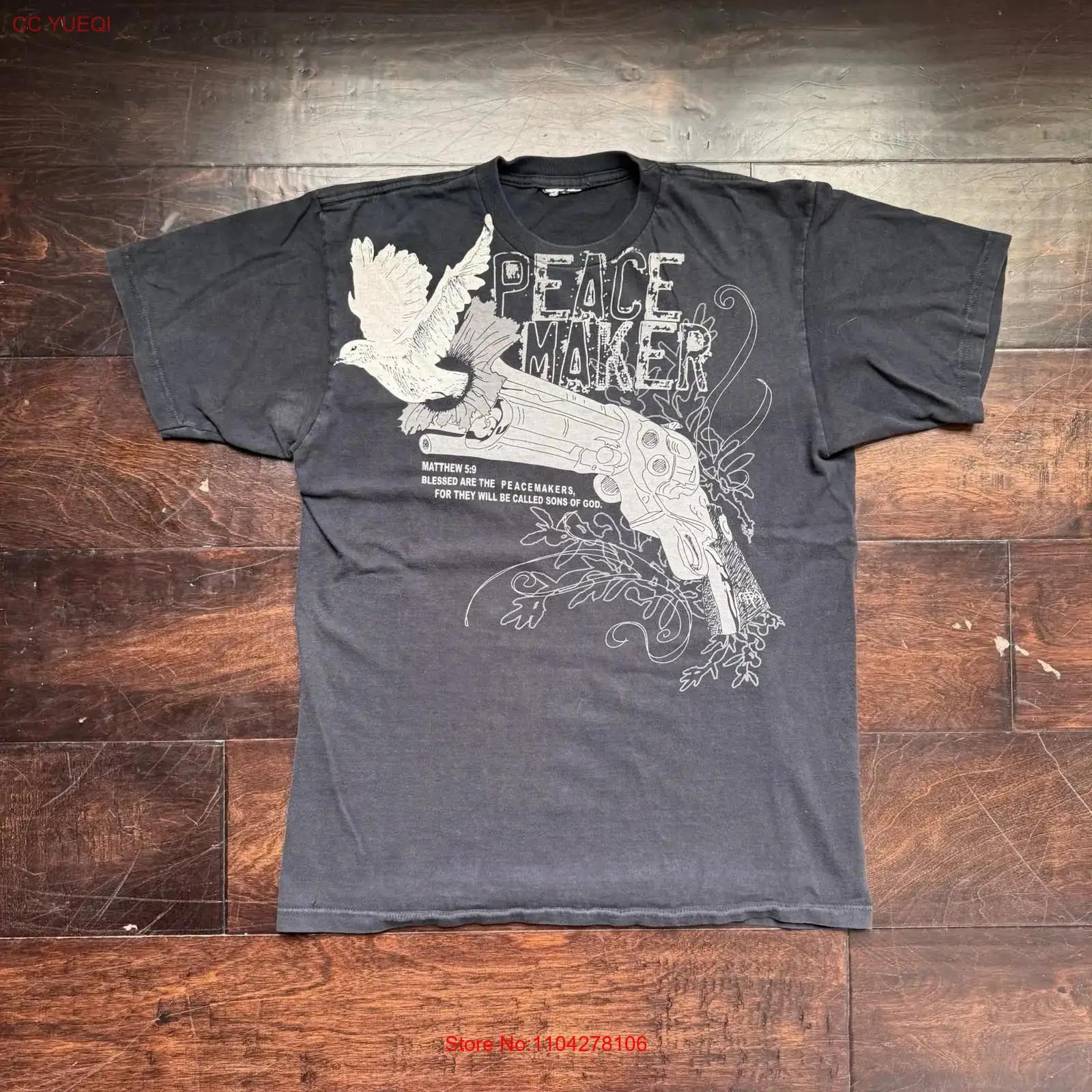 

Vintage Jesus T Shirt Y2K NOTW Peace Maker VTG Mens Size M Punk Grunge Gun vintage Washed graphic Soft homme Unisex 5XL різнокольоровий