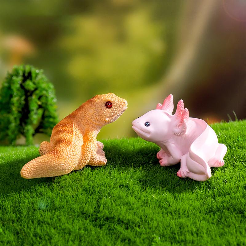 Simulare Axolotl Toad șopârlă cameleon model rășină artizanat miniatură figura DIY acasă decorare desktop masina mici ornamente
