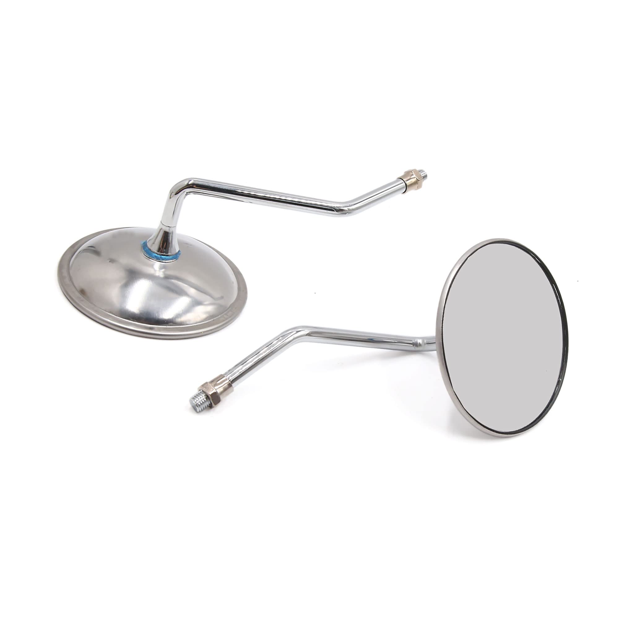 

ACROPIX Motorcycle Rearview Side Mirrors, Compatible with Suzuki GN125, Chrome Shell, Silver Tone, 2 Pieces