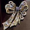 Baroque Luxury Rhinestone Bow Design Brooch Party Favors Jewelry Suit Coat Skirt Decoration Gift