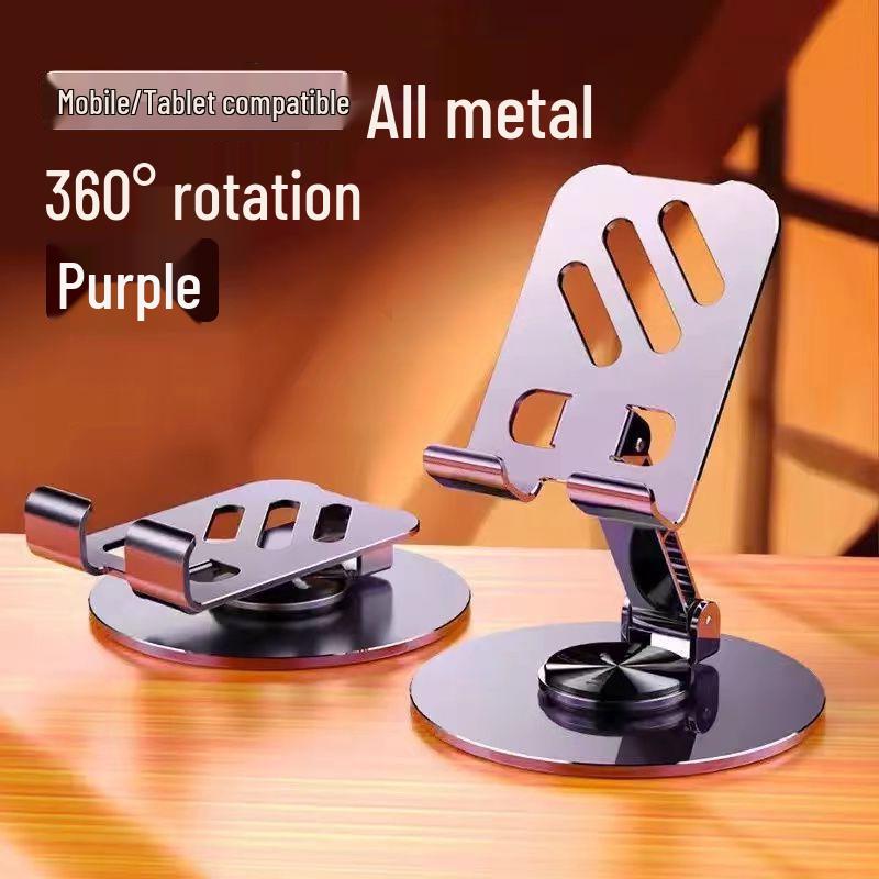 360° Rotating All-Metal Phone & Tablet Holder, Foldable and Ideal for Viewing and Streaming