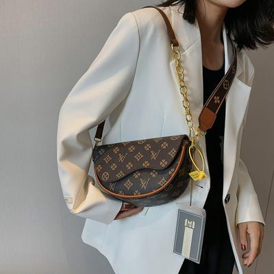 Advanced Texture Saddle Bag 2026 Summer New Printed Women's Bag Casual Single Shoulder Diagonal Cross Bag Fashionable Niche Bag