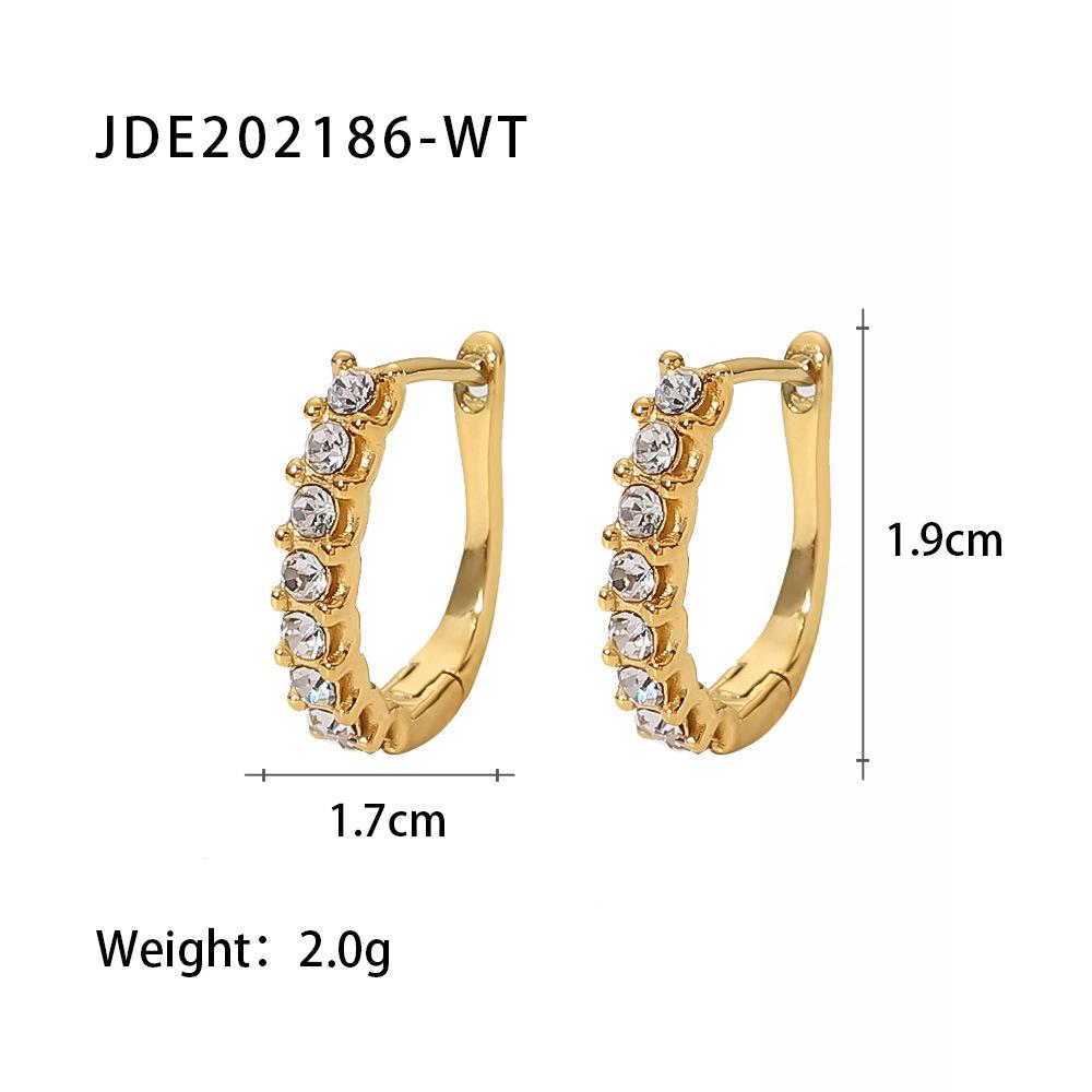 Minimalist 18k Gold Cubic Zirconia Jewelry Gold Huggie Hoops Stainless Steel Earrings Hypoallergenic Small Huggie Earrings NORMAL&cz huggie earrings