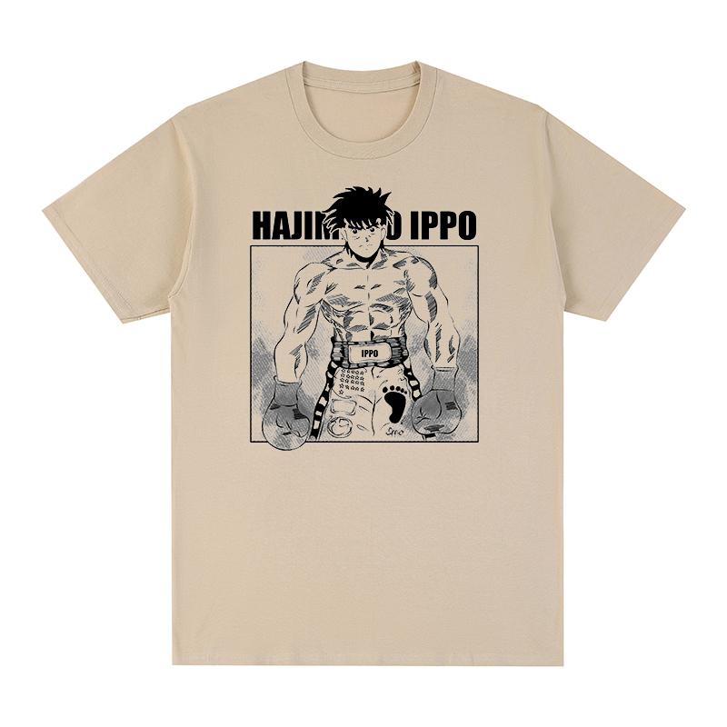 Hajime No Ippo Vintage bavlněné tričko Anime Makunouchi Letní móda Anime trička Harajuku Streetwear Krátký rukáv Unisex topy