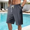 Men Shorts Elastic Waistband Drawstring Design Summer Sport Pants with Pockets Quick Drying