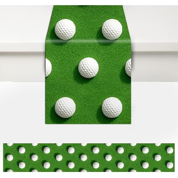 2pcs Golf Table Runner, 71x12 Inch Rectangle Cloth Golf Party Decorations Table Cover Sport-Theme Tablecloth for Birthday Banquet Baby Shower Party