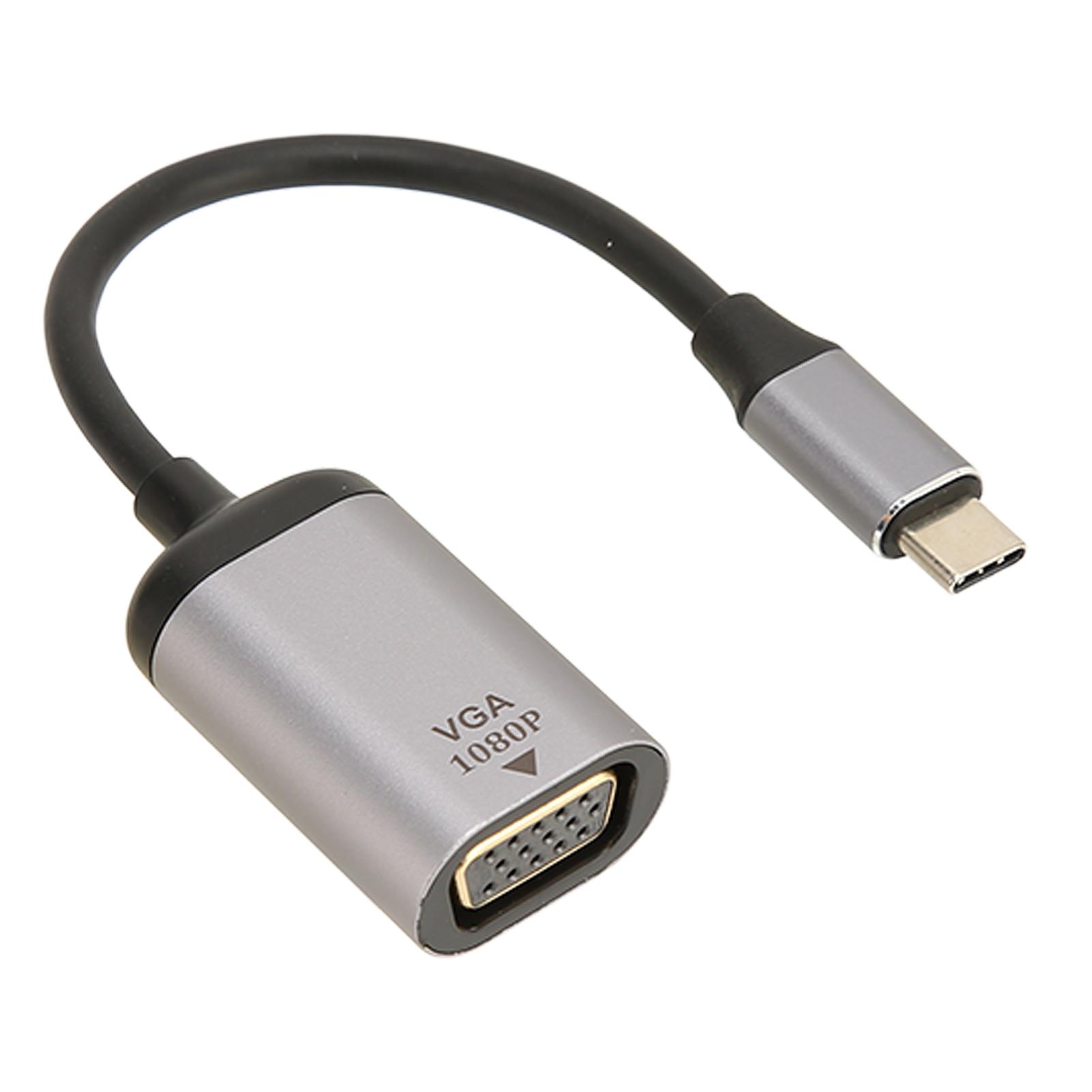 

Адаптер USB C к VGA Алюминиевый сплав 1920x1200 60 Гц Стабильная передача Адаптер Type C к VGA для