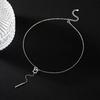 925 Silver Geometric Square Necklace Long Tassel Chain Wedding Jewelry Sweater Chain for Women