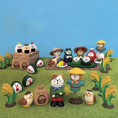 Japanese Harvest Season Scene Decoration ZAKKA Fashion Play Gift Scarecrow Cat Toy DIY Resin Craft Small Decoration