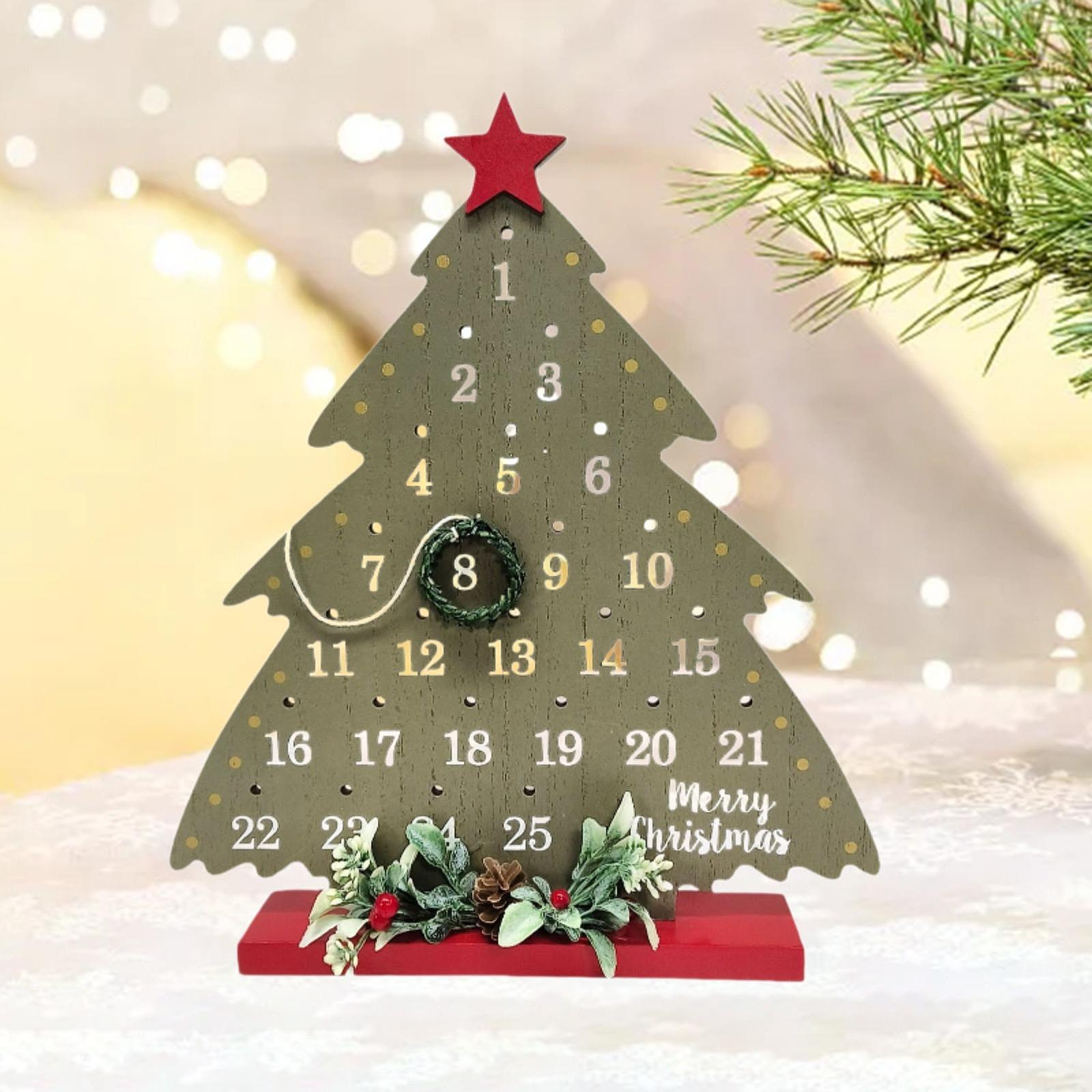 

Christmas Advent Calendar Days until Christmas Reminder Handmade Christmas Decorations for Party Holiday Living Room Home Office зелений