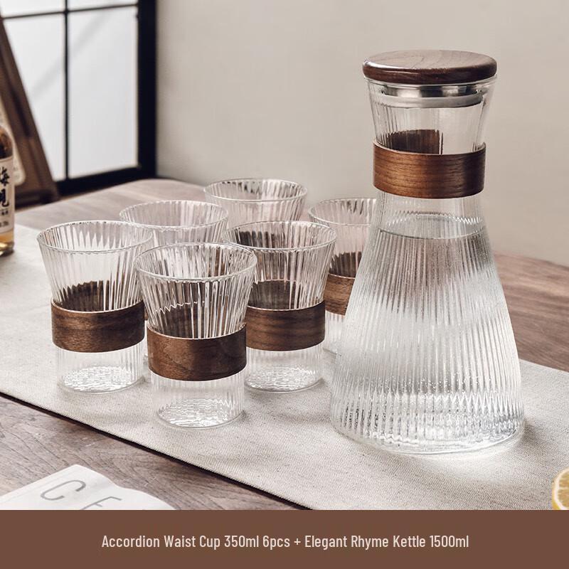 

Shangqi Transparent Glass Cold Water Pitcher & Cup Set