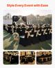 VEVOR 150 Pcs Black Chair Covers, Polyester Spandex Chair Cover, Stretch Slipcovers for Wedding Party Dining Banquet Flat-Front Chair Covers