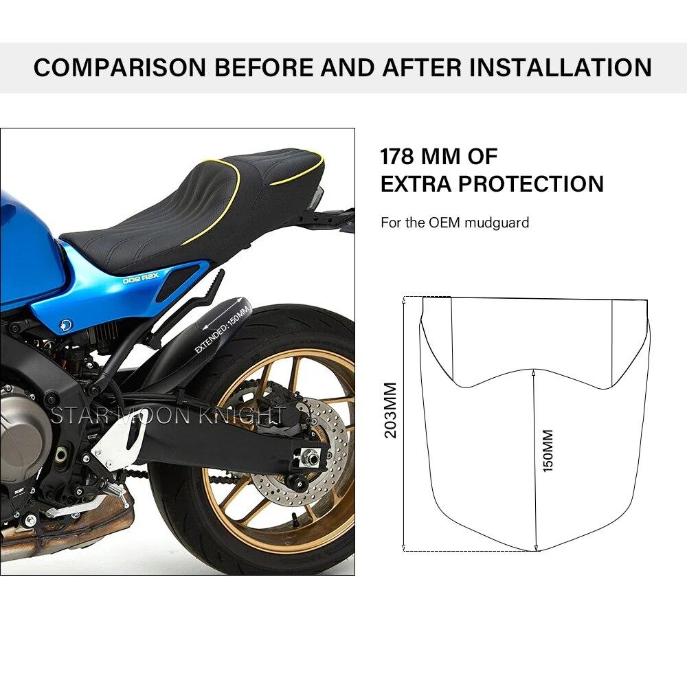 ABS Plastic Rear Extender Mudguard For YAMAHA XSR900 XSR 900 2022- Back Fender Extension Hugger Extension Motorcycle