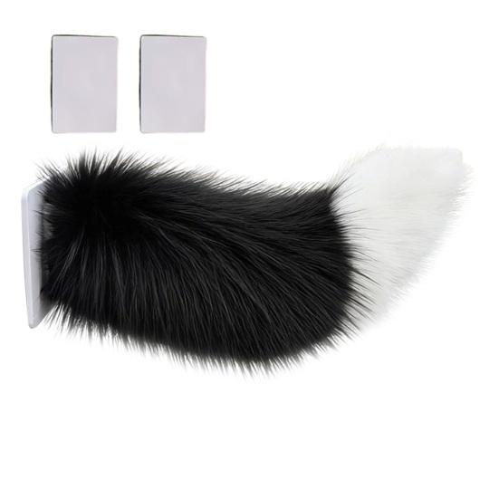 

Electric Plush Tail Sound & Remote Control Car Tail with Realistic Wagging Motion Realistic Faux Fur Tail for Car Exterior чёрный