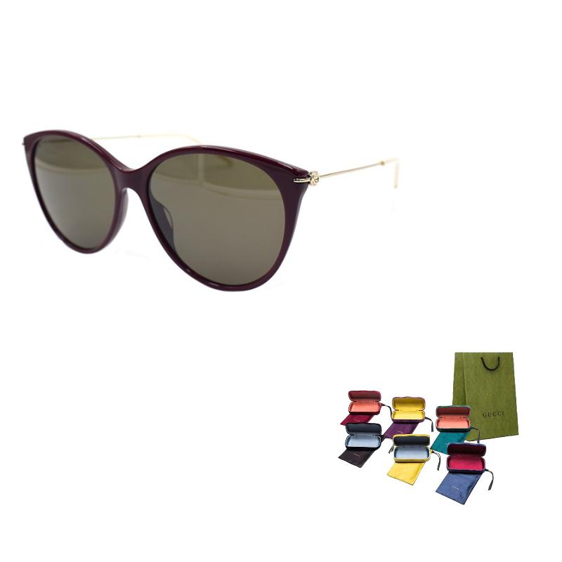 GUCCI Slim Construction Lightweight Holiday Travel Sunglasses GG1268SA Women's Burgundy