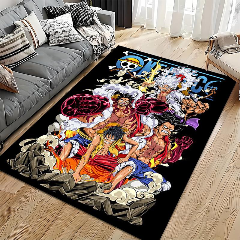 "Anime Pirate Characters Graphic Carpet with Dynamic Battle Scene Design" Suitable for Use As an Anti-slip for Living Room Bedroom Sofas