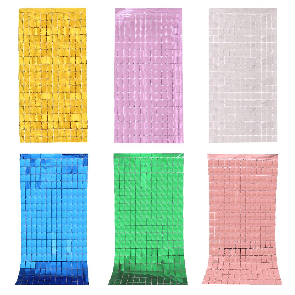 2M Folienvorhang Schimmer Pailletten Glitzer Kulisse Hintergrund Hochzeit 30 40 50 Geburtstagsparty Babyparty Gender Reveal Deko