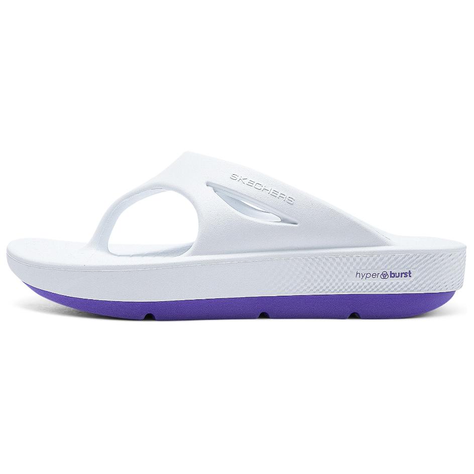 Skechers On The Go Casual Comfortable Anti-Friction Flip Flops Women Footwear White Purple 141701-WLV 37