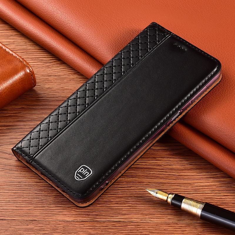 Genuine Leather Flip Cover for Xiaomi Redmi Note14Pro+, Note12, Note11SE, and Note10