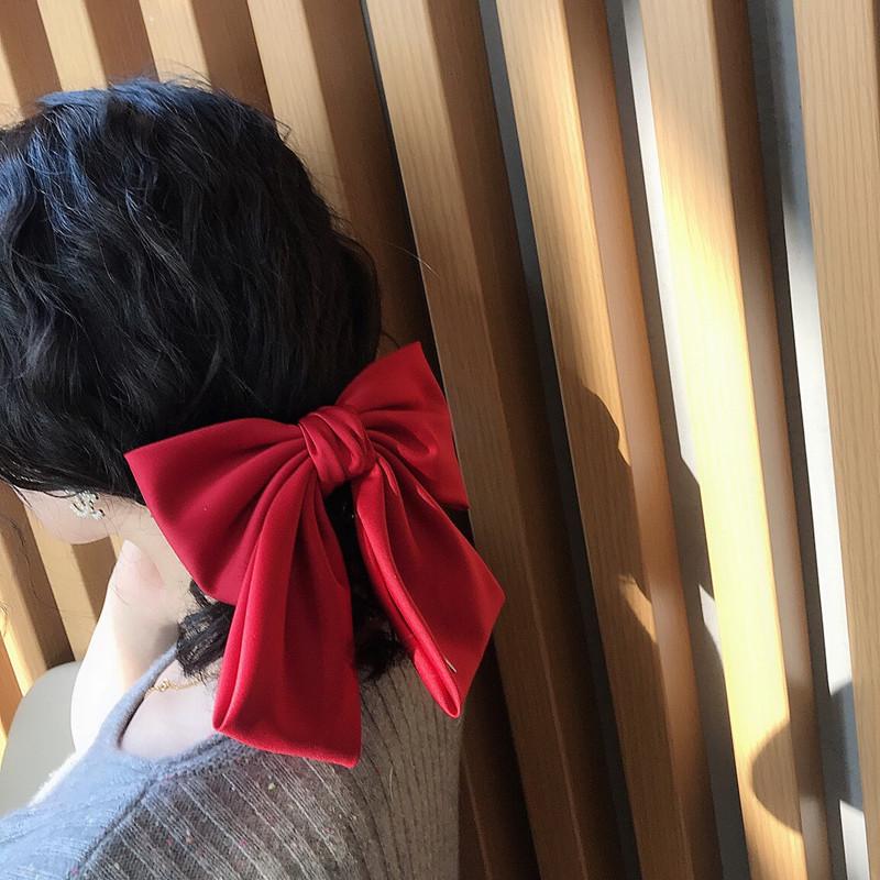 Large Fabric Bow Hair Clip - Korean Fairy Style Ponytail & Top Clip