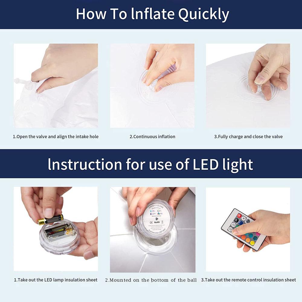60CM Weihnachten Aufblasbare Dekorierte Kugeln Weihnachten Außen Weihnachtsbaum Dekorationen Aufblasbare Christbaumkugeln Spielzeug mit Licht