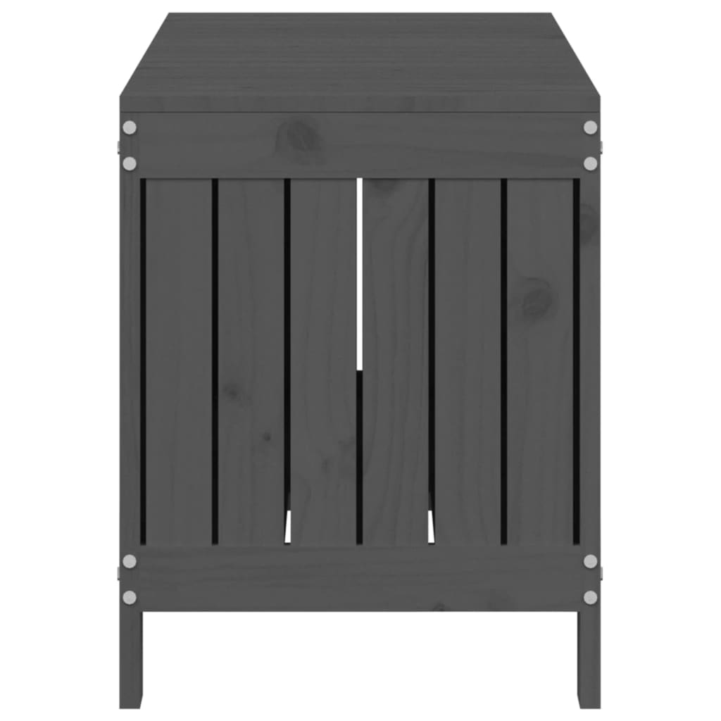 Garden Chest Gray 108 X 42.5 X 54 Cm Solid Pine Wood