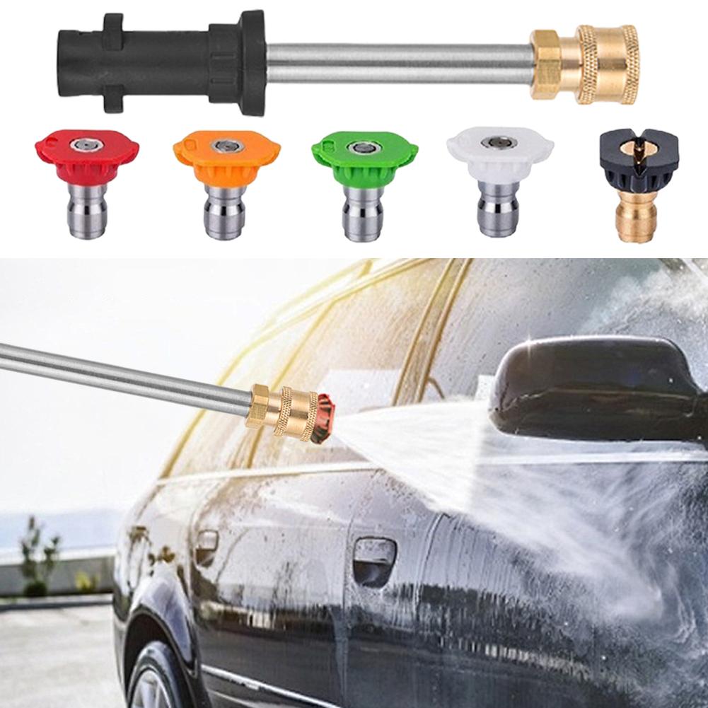 17/41CM Extension Lance Wand 3600 PSI with 5 Nozzle Tips Extender Rod Car Pressure Washer Gun Spray Extension Lance for Karcher