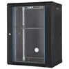 15U Wall Mount Network Server Rack Cabinet Enclosure 18'' Glass Door Lock
