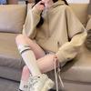 Sweatshirt for Women Cotton Solid Color Hooded Thickened Loose Round Neck Casual Pullover Long Sleeve Top Sweatshirt