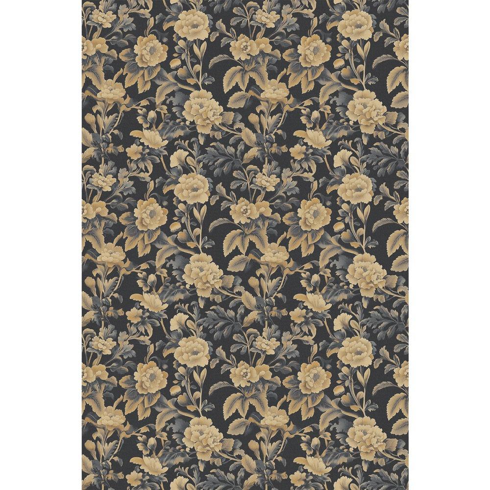 

1 шт. Золотые цветы самоклеящиеся обои черный фон съемные настенные наклейки отклеиваются и приклеиваются DIY дружественный водостойкий винтажный настенный декор 1pc 45*300cm