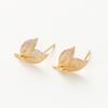 2/4pcs Leaf 11*15MM 18K Gold Color Brass Tree Leaf Leaves Stud Earrings Pins High Quality Jewelry Findings Accessories