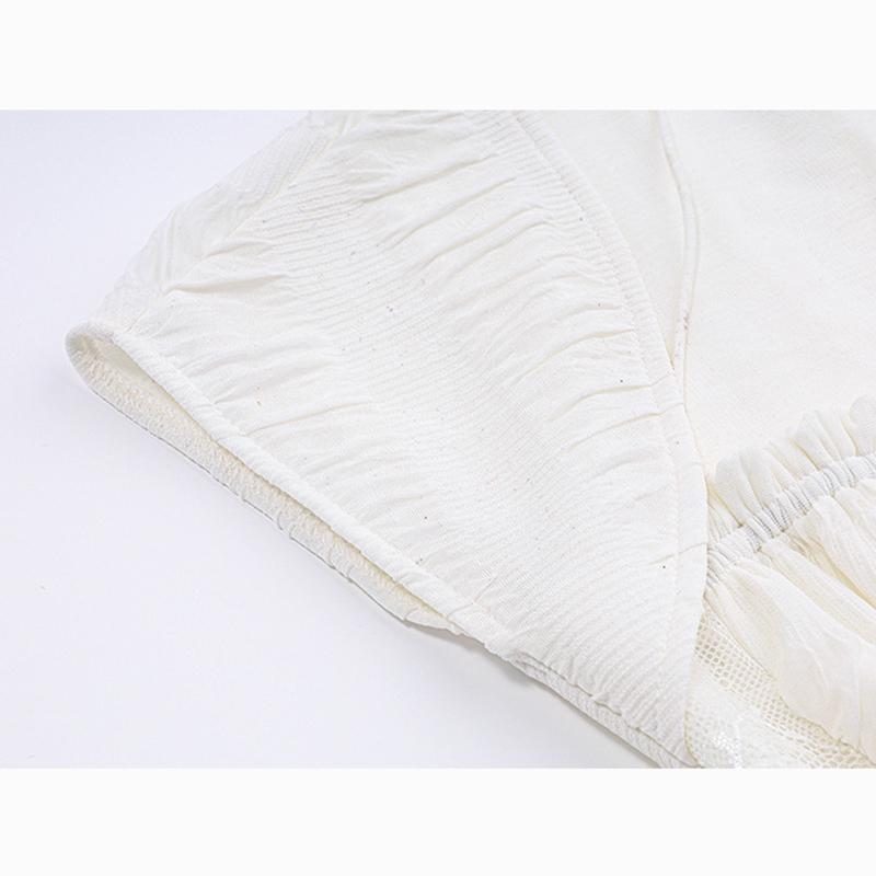 Summer White Lace Sweet Sexy Dress Women Square Neck Slim Fit Ruffled Pleated Casual Dress Short Sleeve A-line Party Club Dresses Female 1082