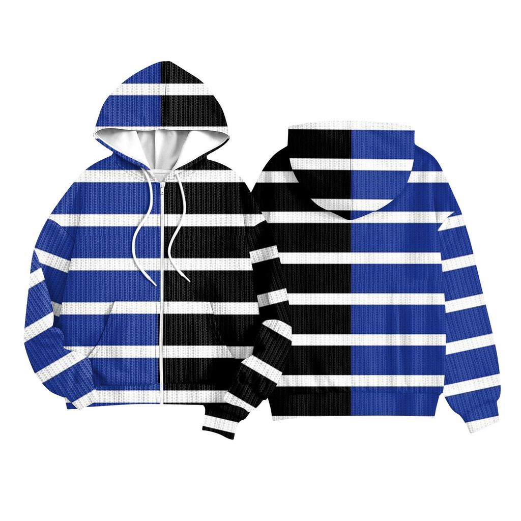 Children Girls And Boys Fashion Jacket Casual Printed Long-sleeved Hooded Cardigan Sweatshirts