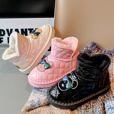 Winter Snow Boots  Children Warm Boots with Thick Plush Boys Girls Fashion Snow Boots
