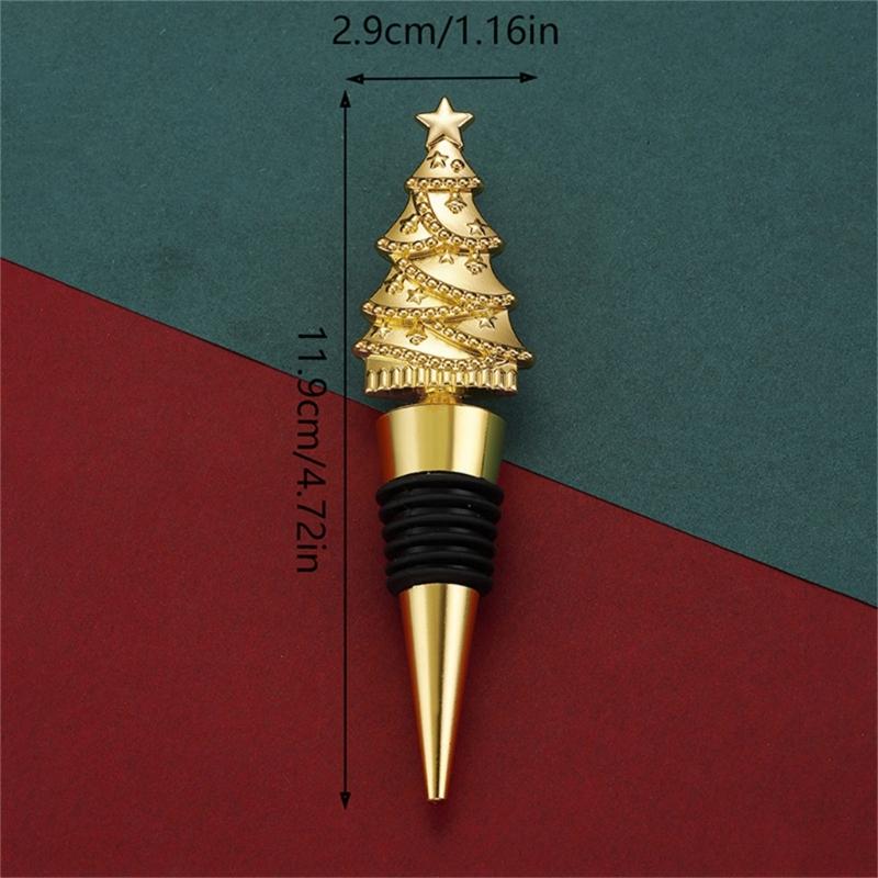 Holiday Wine Stopper Christmas Tree Decoration Practical Zincs Alloy Bottle Cork For Home Party Decoration