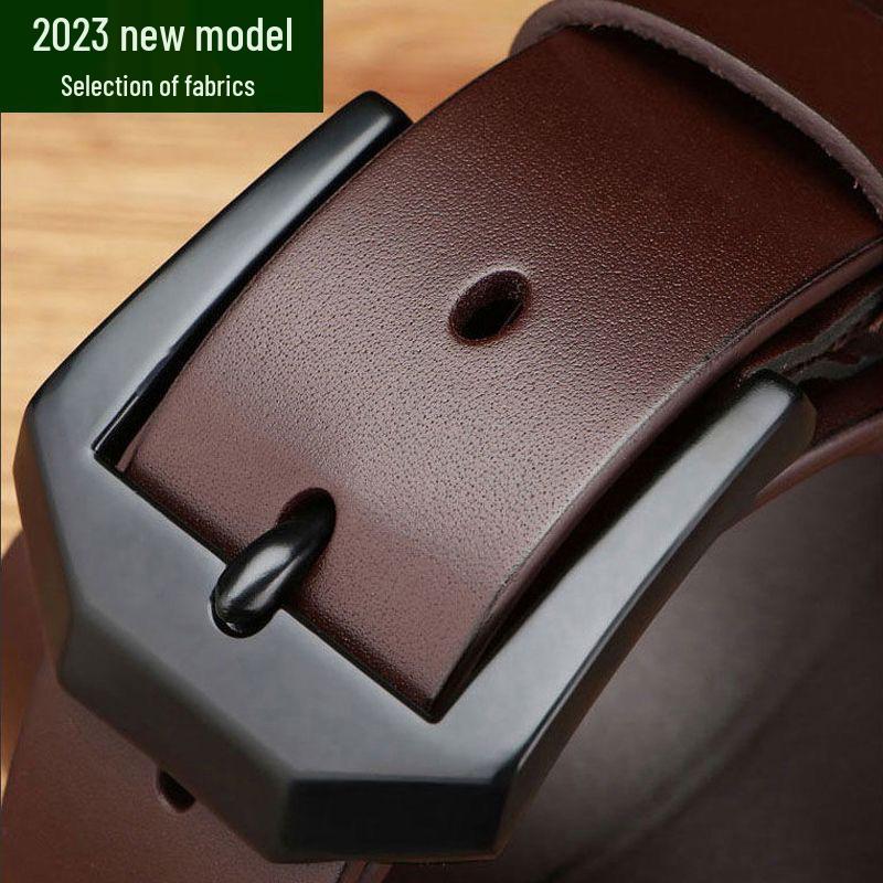 Men's Retro Genuine Leather Pin Buckle Belt - Casual Fashion Jeans Accessory