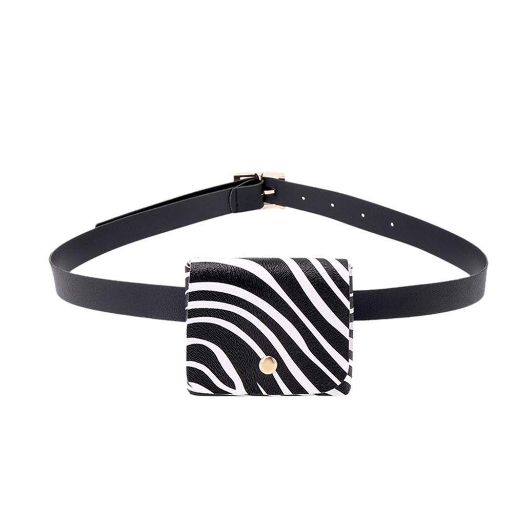Women's Fashion Belt Bag Small Waist Pack Casual Versatile Leather Belt Square Mini Bag with Adjustable Strap for Daily Use