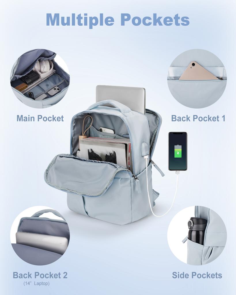 Black Laptop Backpack For Women Gym Backpack Casual Daypack Backpacks Travel Backpack For Traveling On Airplane Work Backpack