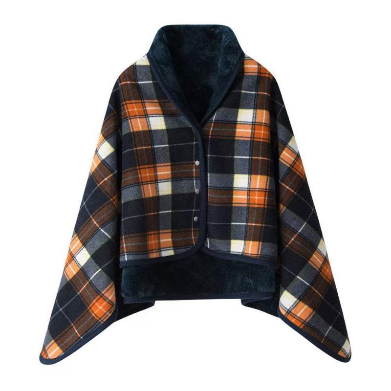 2026 New Warm Shawl, Cold-Proof Cover Blanket, Thickened Plaid Postpartum Cover Blanket, Nap Blanket, Multi-Functional Blanket